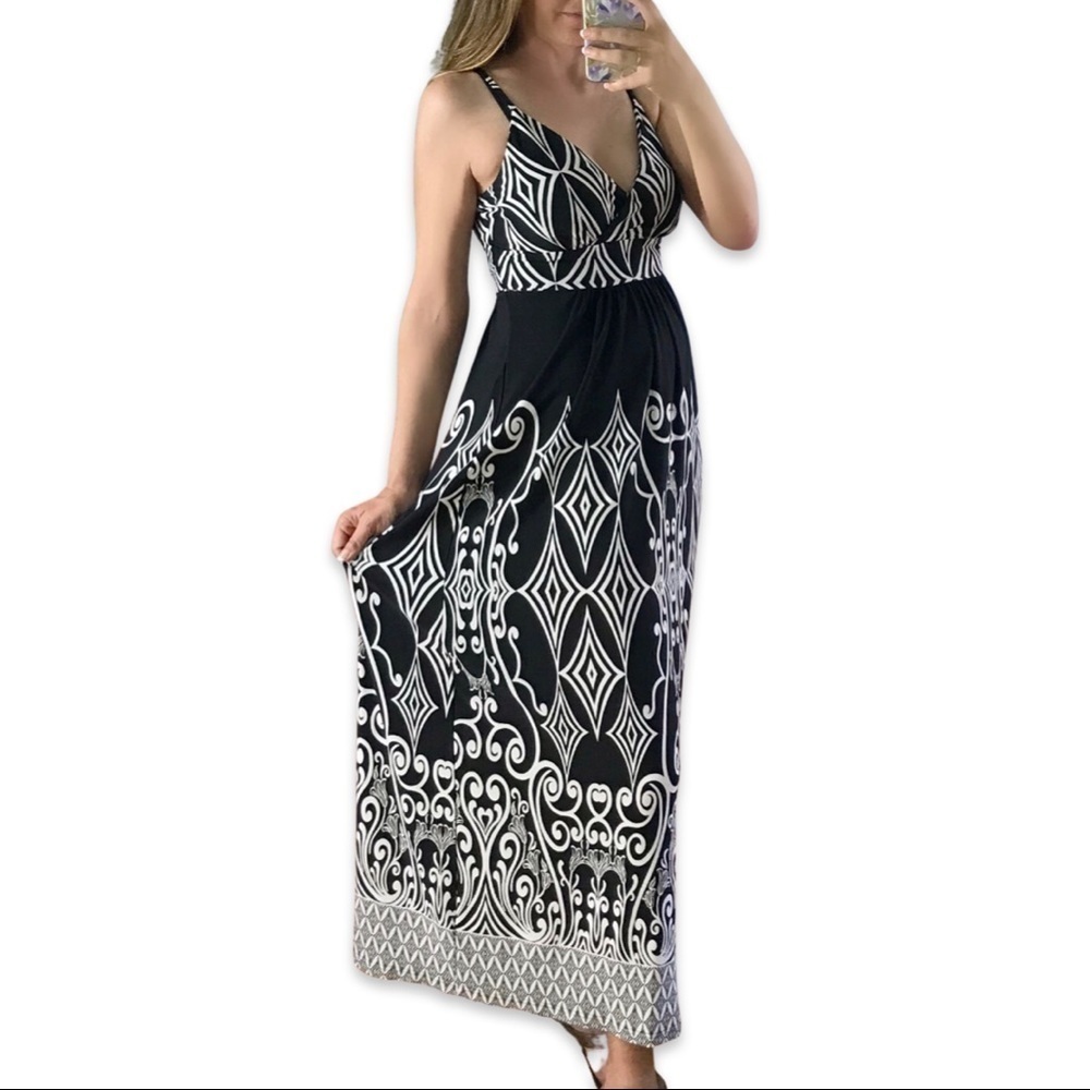 Maxi summer dress Black White Chetta B